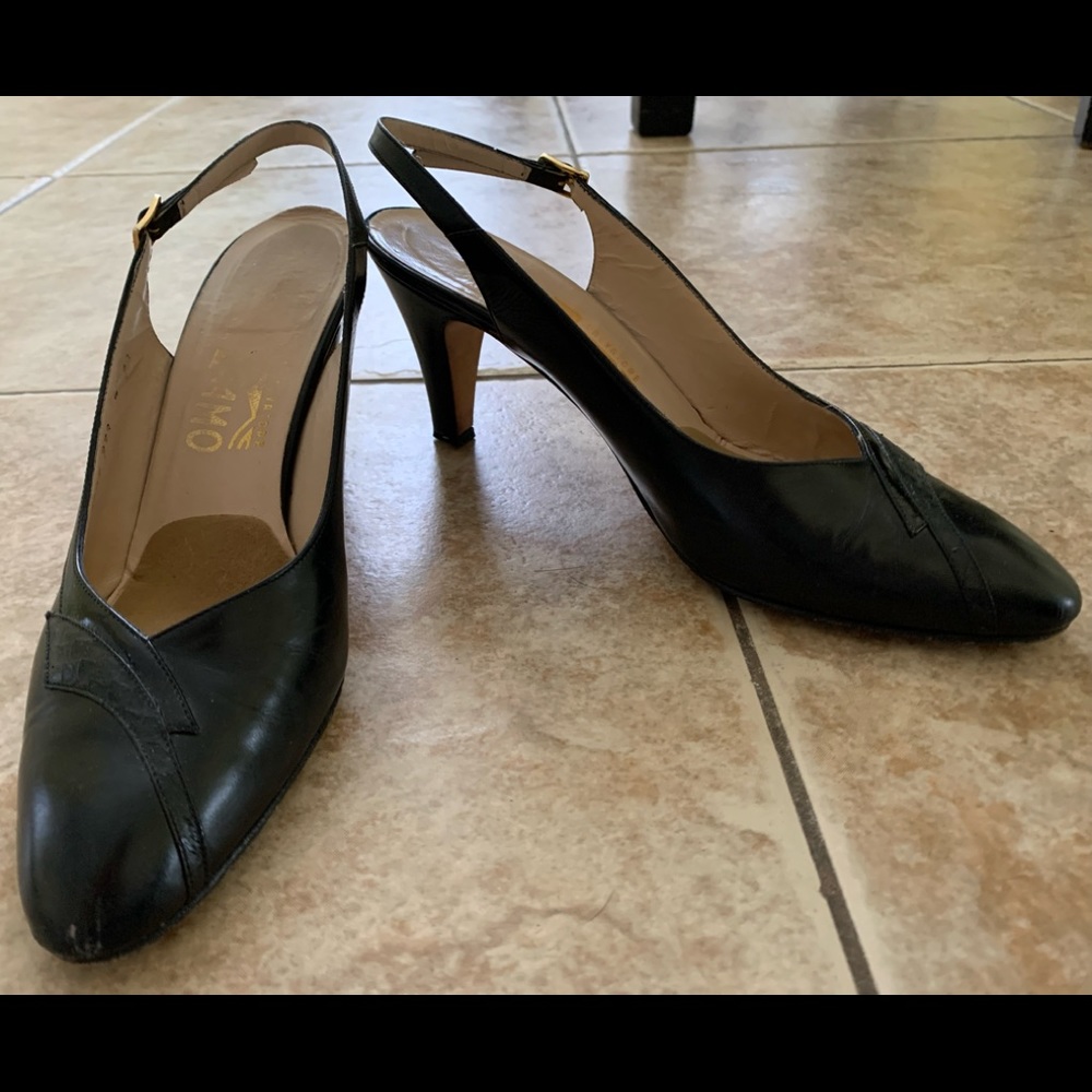 Salvatore Ferragamo black sling back